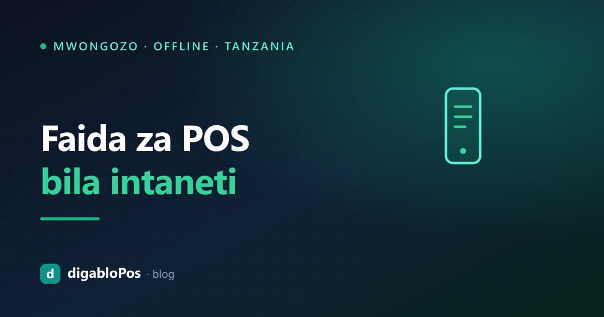 Mchoro: faida za mfumo wa POS bila intaneti